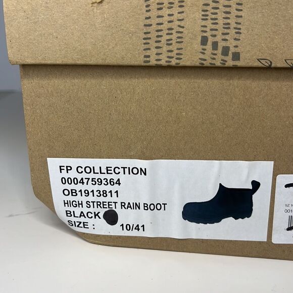 Free People High Street Low Top Slip On Lug Sole Rain Boot Black Size 10 - Picture 10 of 10